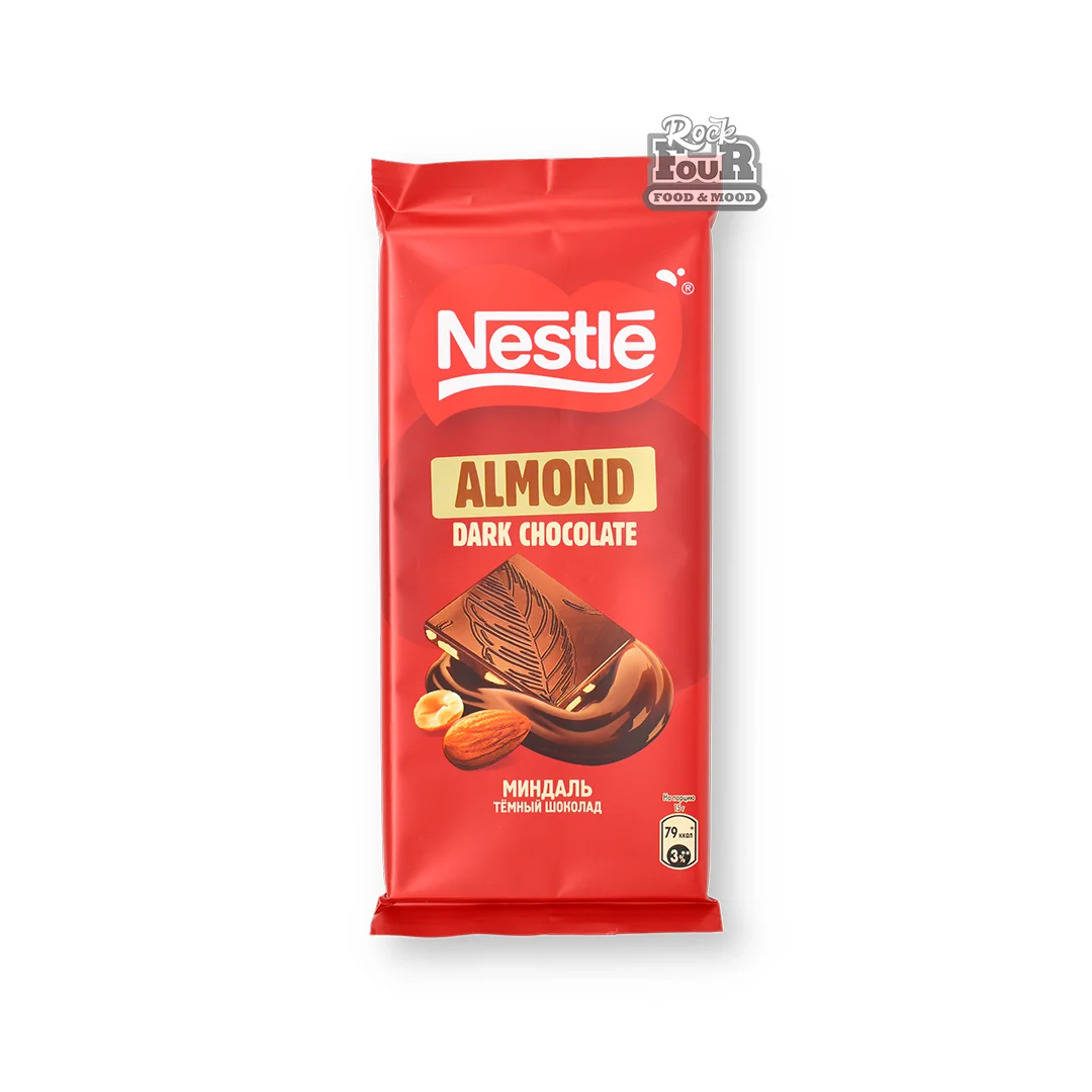 Dark chocolate bar "Nestle Almond" with almonds 75g